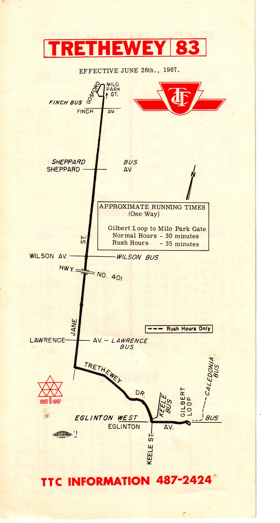 TTC 0000 83 Trethewey 1963 Timetable 1