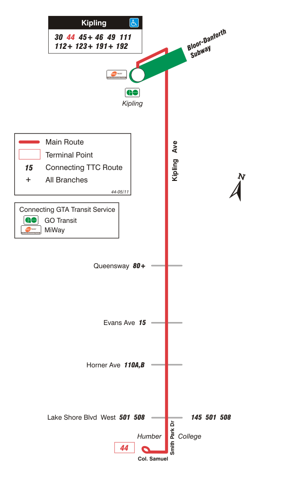 TTC 0000 44 Kipling South 0 Current Map 2015