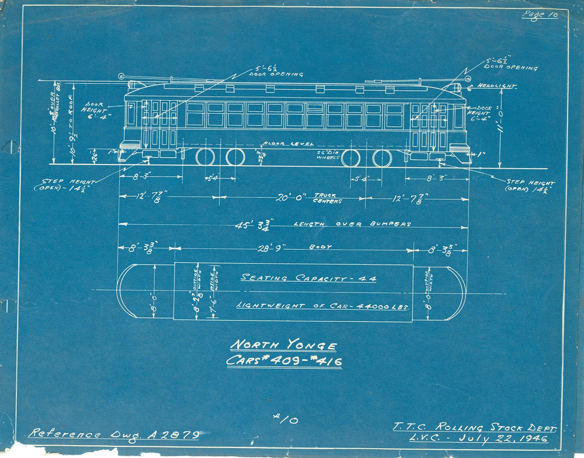 TTC 0408 North Yonge Blueprint 1946