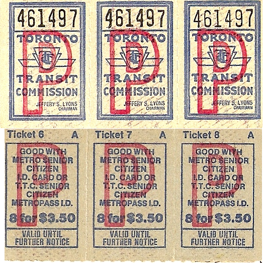 Transit Toronto Image: TTC Tickets 1978