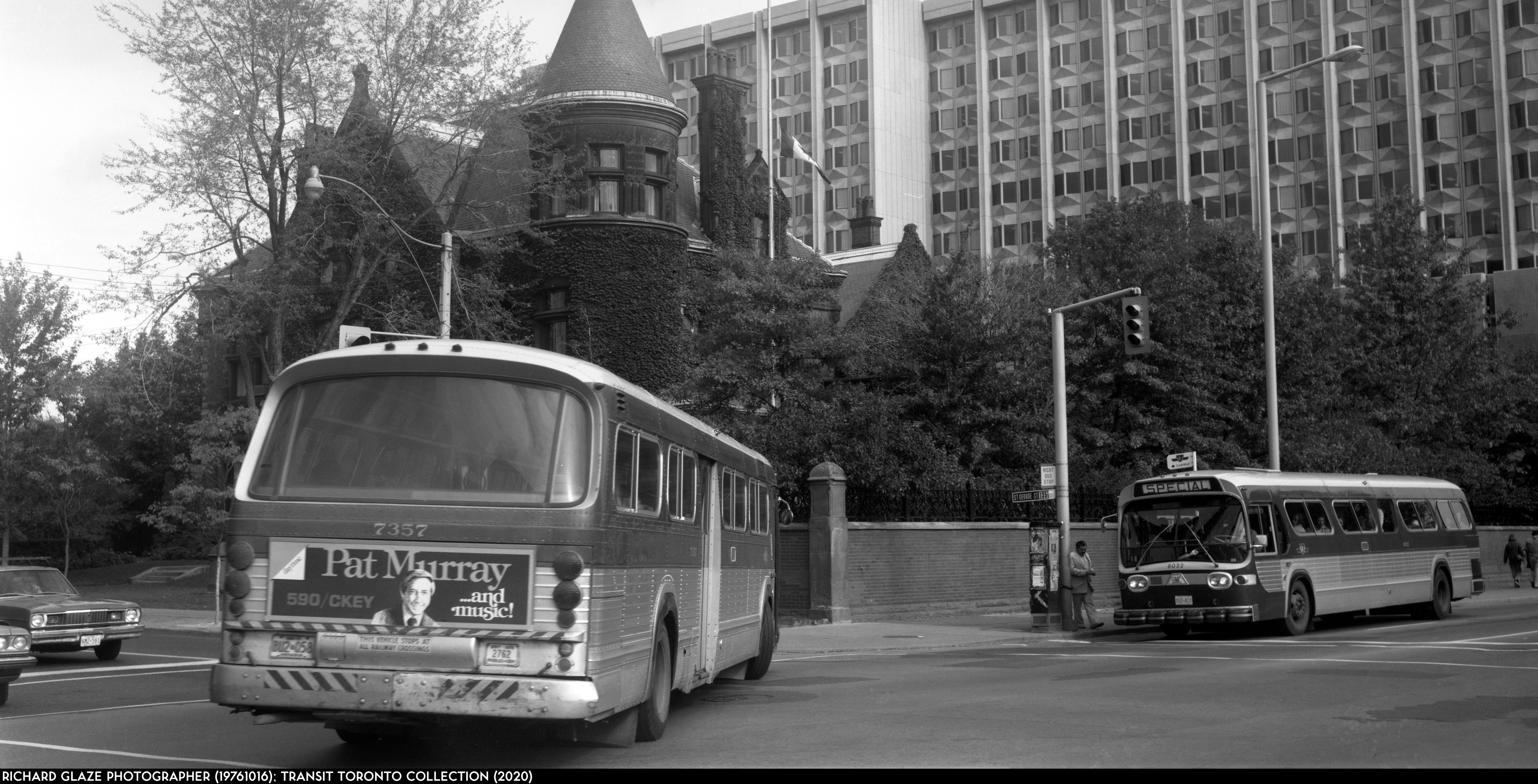 19761016 - Subway Diversion - 7357 and 8032 at St. George and Bloor